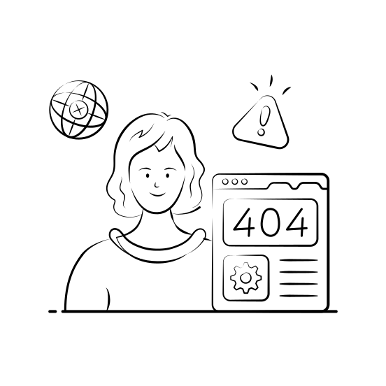 Webpage, Website, Error, , Not, Found, Broken illustration