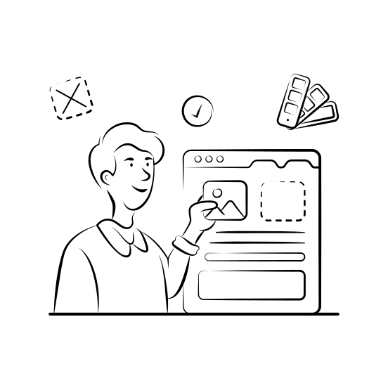 Website, Layout, Design, Webpage, Frontend, Coding, Backend illustration