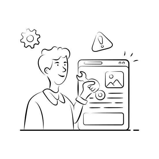 Website, Maintenance, Repair, Coding, Programmer, Engineer, Developer illustration