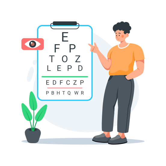 Eye, Test, Optometrist, Vision, Eye Care illustration