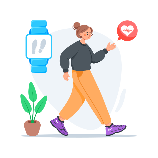 Fitness, Tracker, Smartwatch, Health, Monitoring illustration