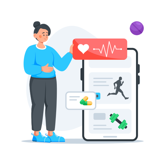 Health, App, Fitness, Tracker, Healthcare illustration