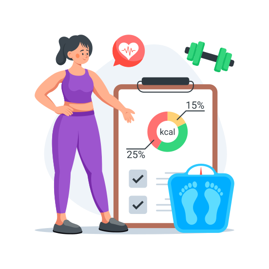 Health, Monitoring, Fitness, Weight, Loss illustration