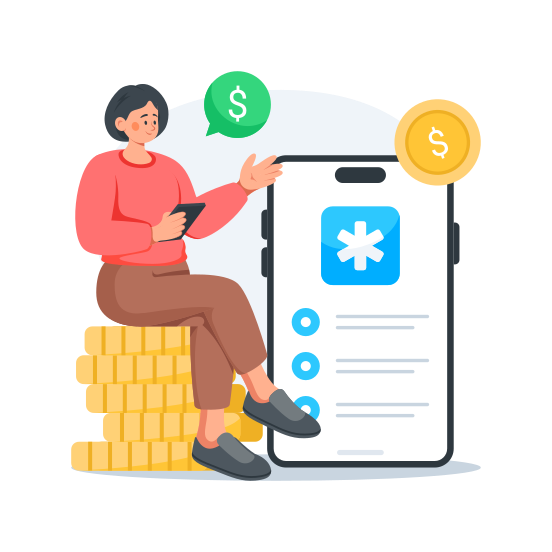 Healthcare, Finance, Online, Payment, Medical illustration