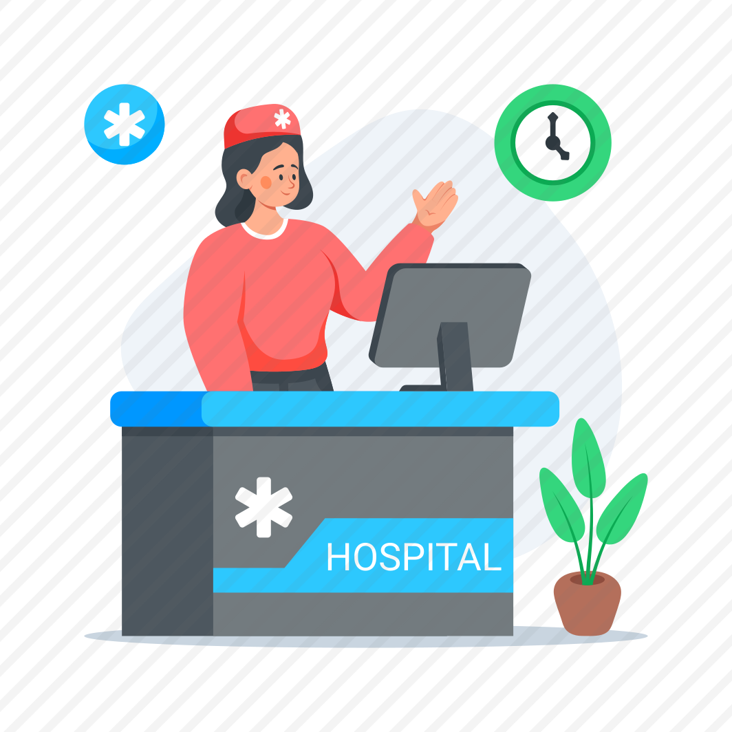 Hospital, Reception, Healthcare, Service, Front preview