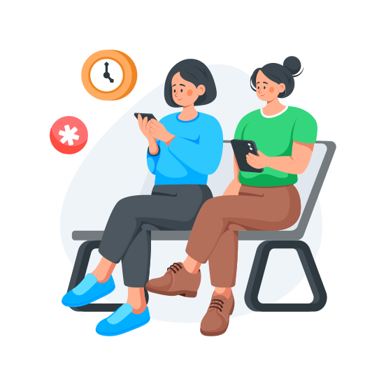 Hospital, Waiting, Room, Que, Patients illustration