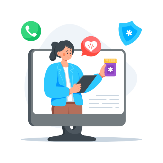 Online, Doctor, Consultation, Medical, Healthcare illustration