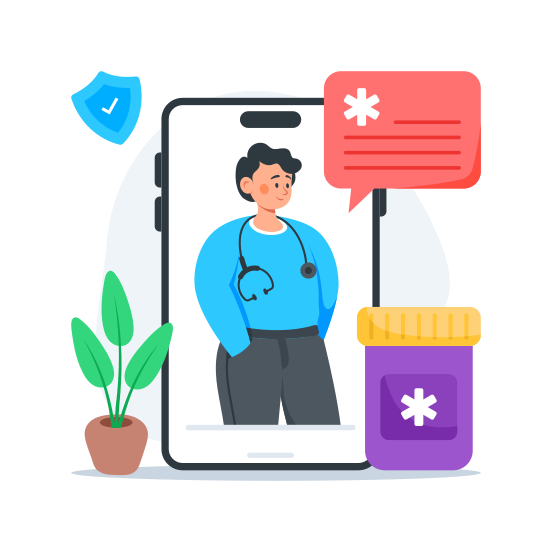 Online Doctor, Consultation, Medical, Healthcare, Telemedicine illustration