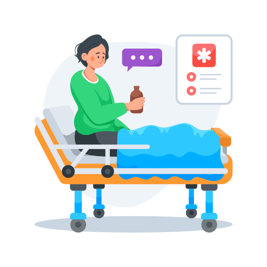 Patient, Care, Hospital, Health, Treatment illustration