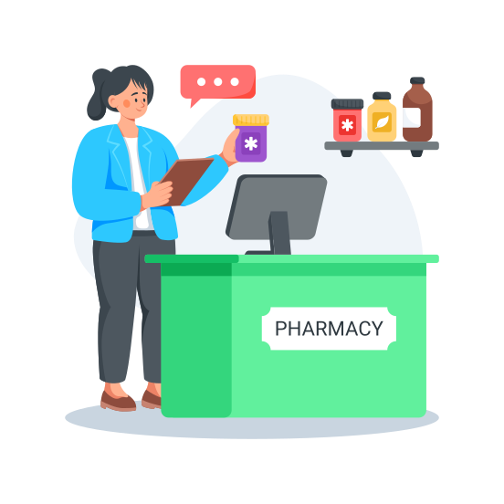 Pharmacy, Pharmacist, Medicine, Shop, Drugstore illustration