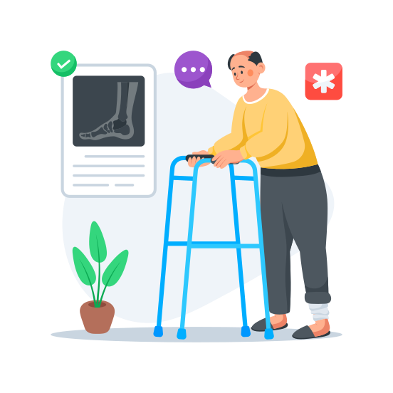 Rehabilitation, Elderly, Care, Medical, Healthcare illustration