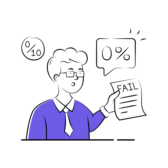 Academic, Failure, Student, Exam, Fail, Studying, Education illustration