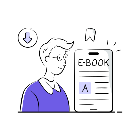 Ebook, Student, Online, Digital, Reading, Library, Education illustration