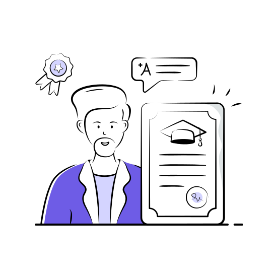 Graduation, Certificate, Achievement, Academic, School, University, Diploma illustration