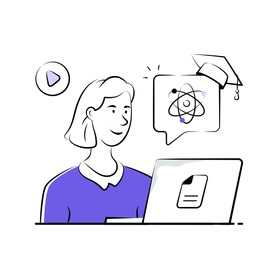 Online, Class, Course, Elearning, Student, Education, Digital illustration
