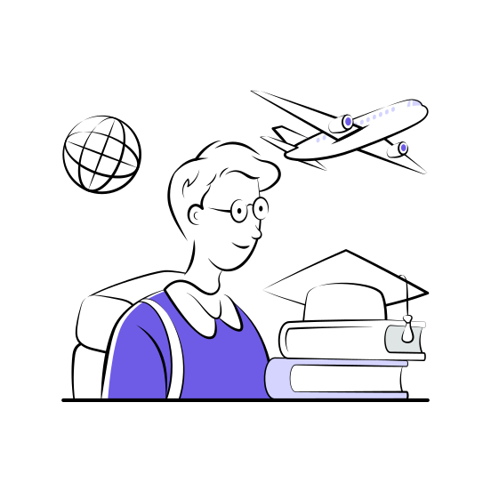 Study, Abroad, Education, Student, International, Learning, Travel illustration