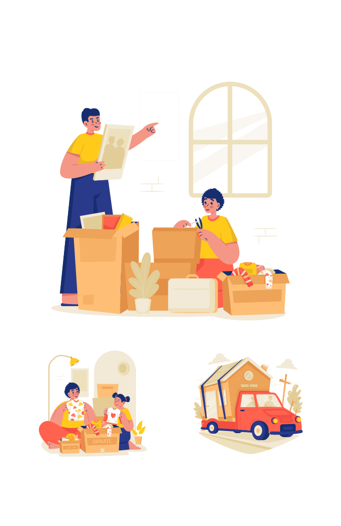 House Moving Illustrations Large Set Preview