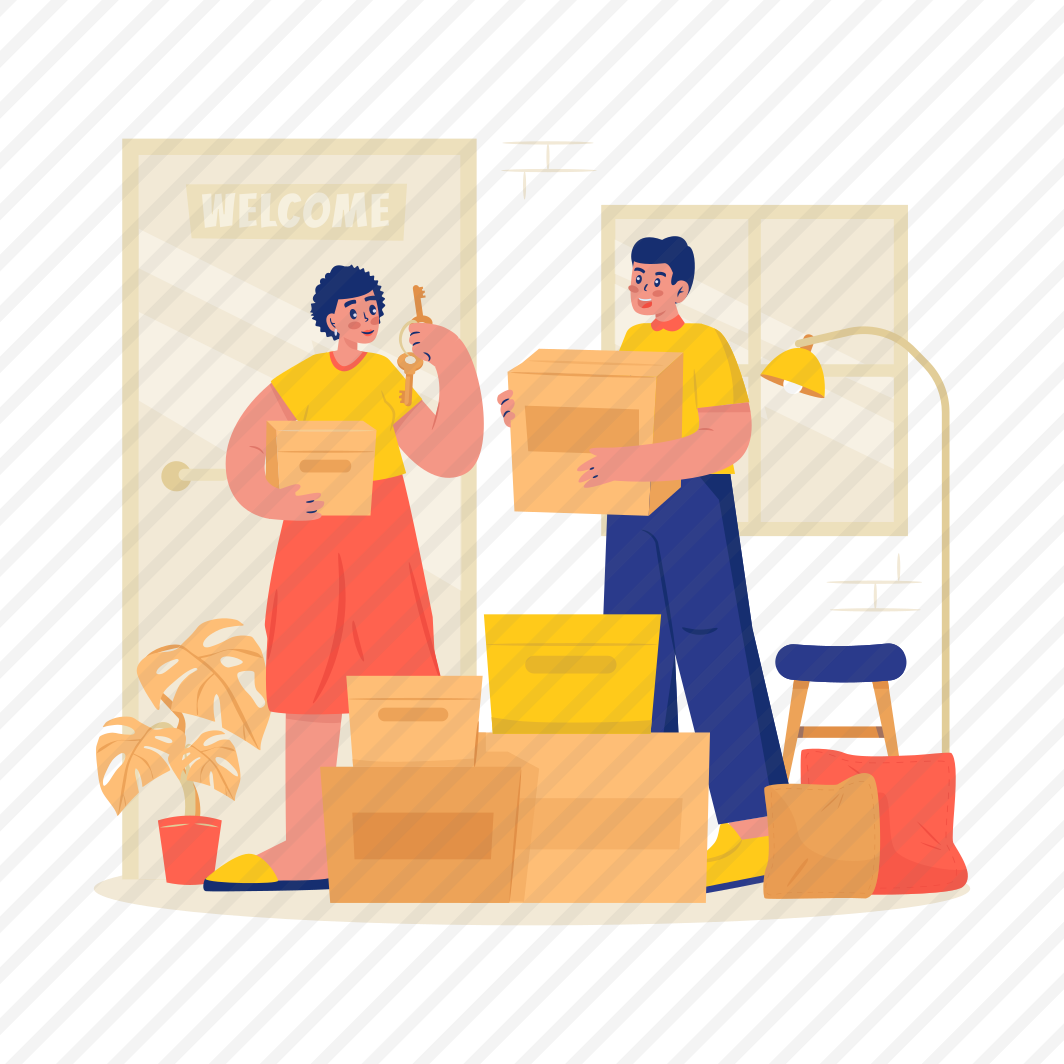 Family, New House, Relocation, Moving, Keys, Packages, Boxes, Renovation preview