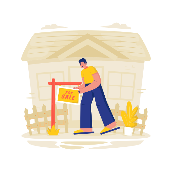 House, Sale, Property, Moving, Relocation illustration