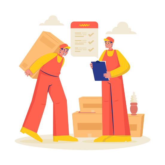 Packing, Boxes, Delivery, Shipping, Checklist, Courier, Moving, Relocation, Shipment illustration