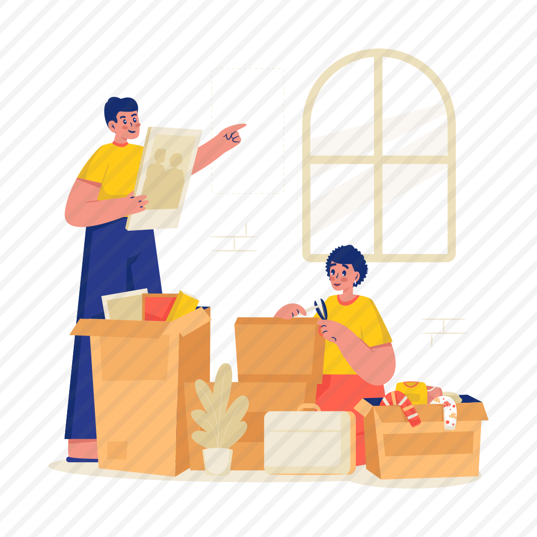 Unpacking, Relocation, Moving, Boxes, Family, Decorating, New Home, Apartment preview