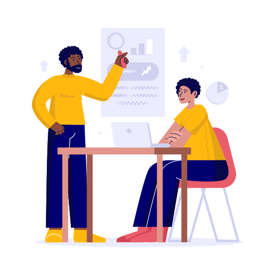 Presentation, Teamwork, Evaluation, Discussion, Report, Management illustration