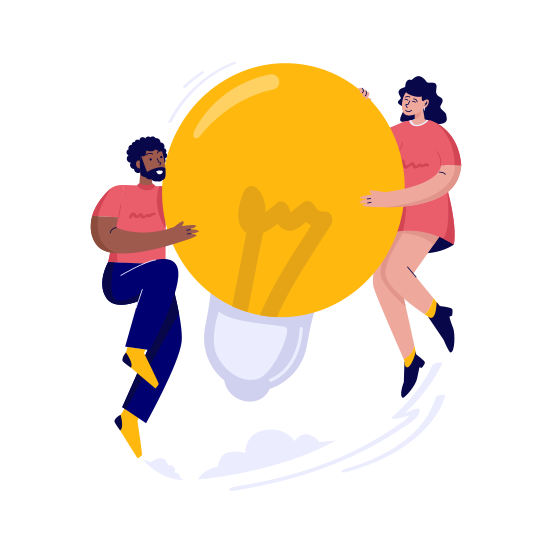 Teamwork, Ideas, Solution, Bulb, Collaboration illustration