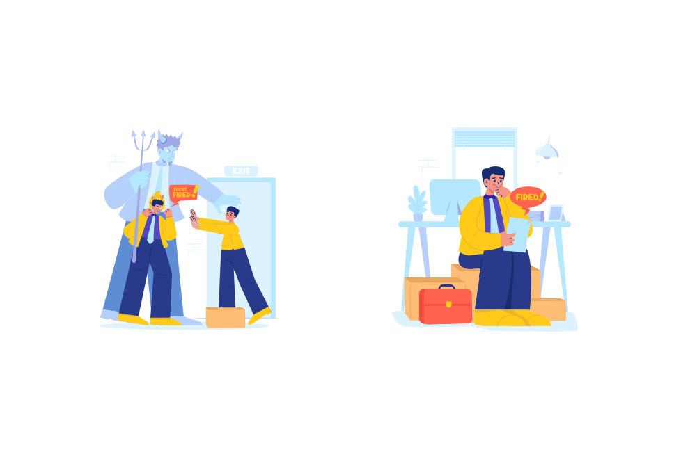 Job Loss Illustrations set preview image