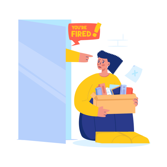 Fired, Employee, Unhappy, Layoff, Career, Job Loss, Termination, Office Worker illustration