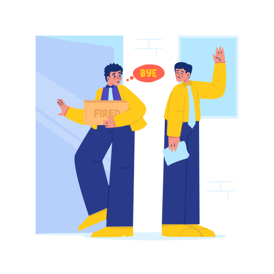 Fired, Job Loss, Layoff, Workplace, Employee, Goodbye illustration