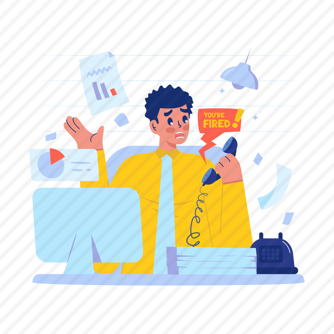Office Worker, Get Sack, Fired, Phone Call, Communication preview