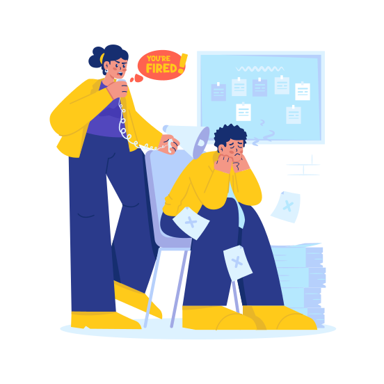 Quit, Fired, Tired, Work Pressure, Office Worker illustration