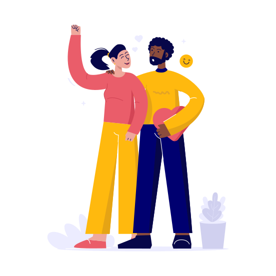 Friendship, Disability, Care, Support, Friends, Highfive illustration