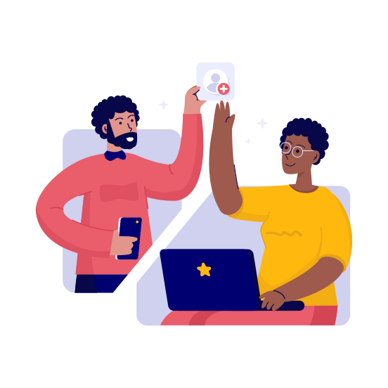 Friendship, Social, Lifestyle, Support, Equality, Diversity, Unity, Highfive Relationship, illustration