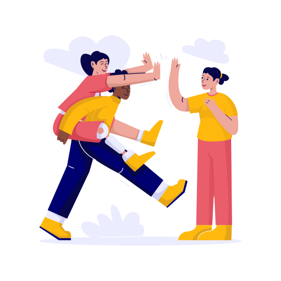 Friendship, Unity, Partnership, Highfive, Collaboration, Teamwork, Coworker, Communication, Socialmedia illustration