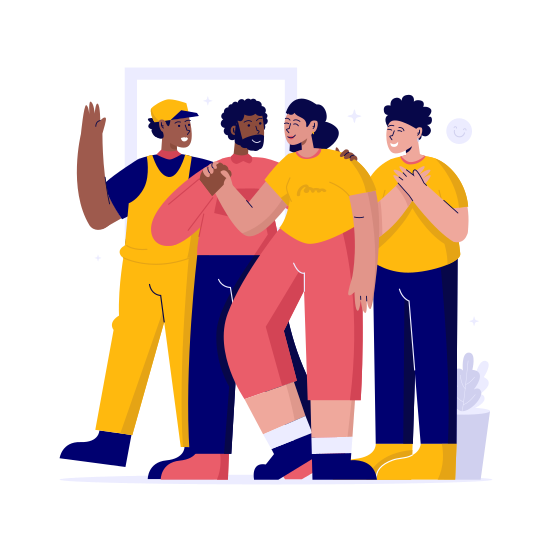 Teamwork, Mission, Support, Woman, Community, Friendship illustration