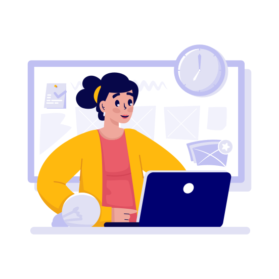 Email, Business, Worker, Notification, Report, Agenda, Time Management, Scheduling, Productivity illustration
