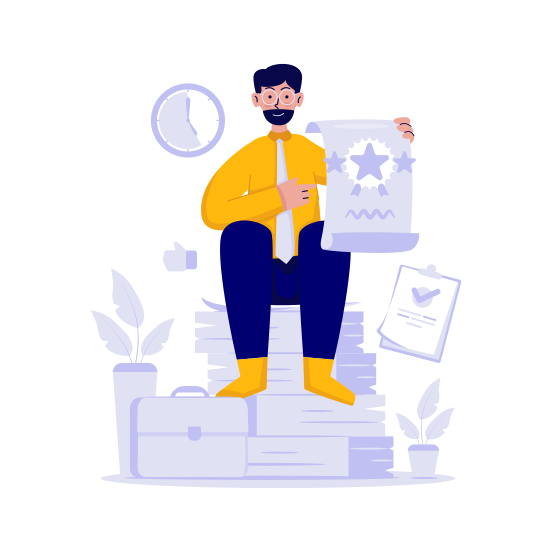 Reward, Success, Businessman, Office Worker, Certification, Achievement, Best, Employee illustration