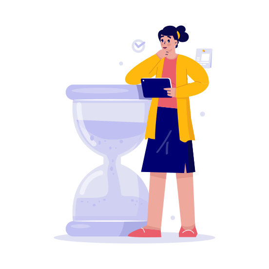Time Management, Deadline, Hourglass, Planning, Reminder, Business illustration
