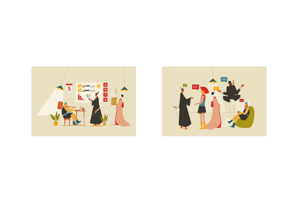 Office Work - Heritage Illustration set preview image