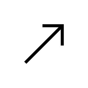 Arrow, Upper, Chevron, Direction, Diagonal, Interface, Right icon