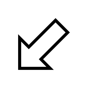 Direction, Diagonal, Interface, Left, Bottom, Chevron, Arrow icon