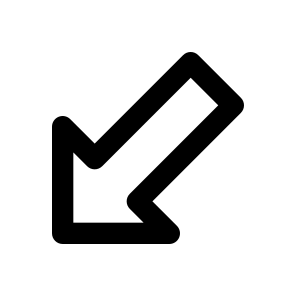 Direction, Diagonal, Interface, Left, Bottom, Chevron, Arrow icon