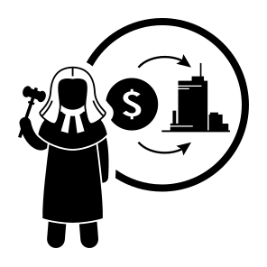 Icons Equity Investment Judge Justice Law Private Private Equity Law Stick Figure Pictogram icon