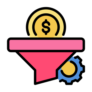 Conversion Rate, Money, Funnel, Management, Filtering  icon