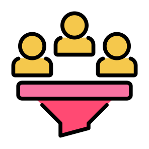 Lead Generation, People, Marketing, Funnel, Filter icon