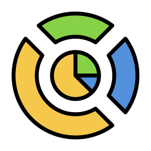 Market Share, Segmentation, Analysis, Pie Chart, Data Analytics  icon