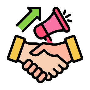 Marketing Strategy, Advertising, Relationship, Handshake, Promotion  icon