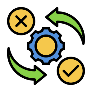 Testing, Accept, Cancel, Correction, Criteria   icon