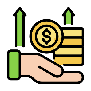 Revenue, Money, Increase, Growth, Arrow Up icon